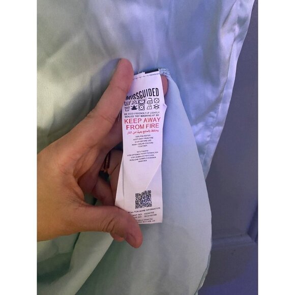 Missguided COORD FRONT SPLIT MIDAXI Blue SKIRT SATIN Size UK 6 US 2 NWT - Picture 4 of 9